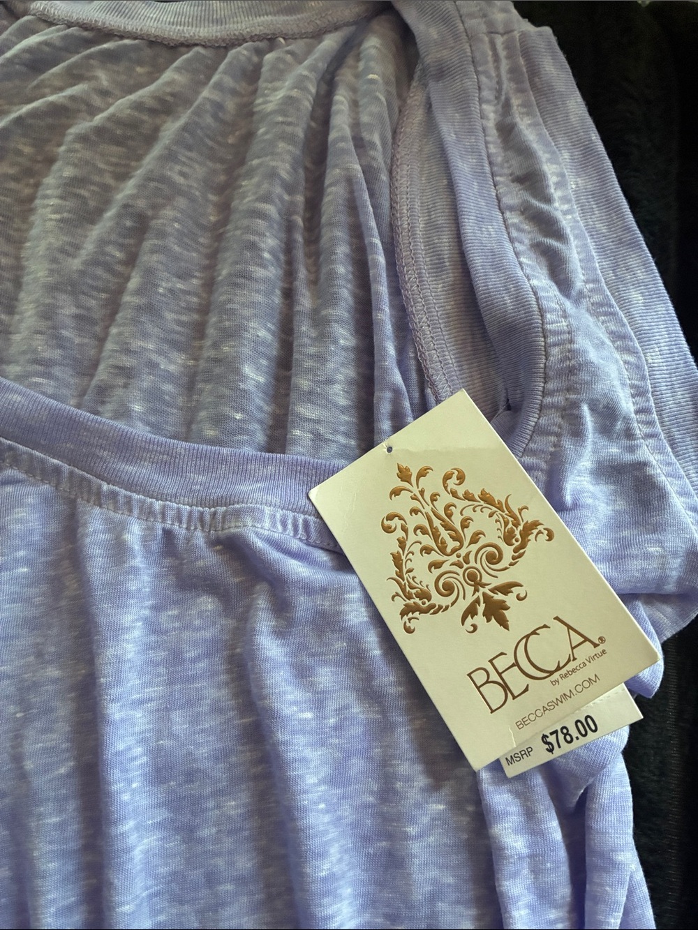 BECCA Heathered Lavender Scoop Neck Tank